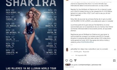 Shakira anuncia emocionantes fechas en Estados Unidos para su gira 'Las Mujeres Ya No Lloran'